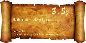 Bakator Szelina névjegykártya